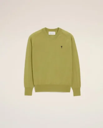 Grön Ami de Coeur Sweater i ull med rund hals