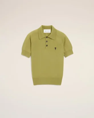 Grön kortärmad Ami de Coeur Polo i ull