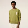 Grön tröja i ull och bomull med rund hals från Ami de Coeur Sweater Grön tröja i ull och bomull med rund hals från Ami de Coeur Sweater