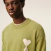Grön tröja i ull och bomull med rund hals från Ami de Coeur Sweater Grön tröja i ull och bomull med rund hals från Ami de Coeur Sweater