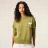 Grön tröja i ull och bomull med rund hals från Ami de Coeur Sweater Grön tröja i ull och bomull med rund hals från Ami de Coeur Sweater