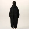 Lång parkas i svart nylon