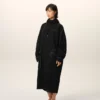 Lång parkas i svart nylon