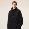 Lång parkas i svart nylon
