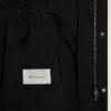 Lång parkas i svart nylon