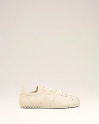 Mjuka sneakers i vitt ko-läder Mjuka sneakers i vitt ko-läder