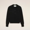 Svart Ami de Coeur Cardigan i ull med rund hals Svart Ami de Coeur Cardigan i ull med rund hals
