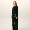 Svart Ami de Coeur Cardigan i ull med rund hals Svart Ami de Coeur Cardigan i ull med rund hals