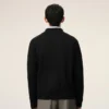 Svart Ami de Coeur Cardigan i ull med skjortkrage Svart Ami de Coeur Cardigan i ull med skjortkrage