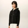 Svart bomull Red Ami de Coeur Hoodie med dragkedja