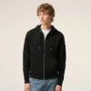 Svart bomull Red Ami de Coeur Hoodie med dragkedja