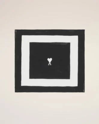 Svart bomulls-Ami de Coeur-scarf med tryck Svart bomulls-Ami de Coeur-scarf med tryck