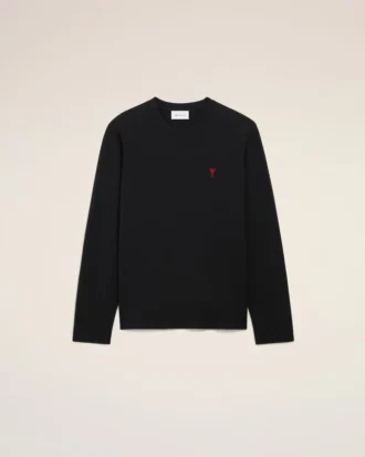 Svart bomullsRed Ami de Coeur långärmad T-shirt