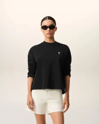 Svart bomullssweatshirt Ami de Coeur