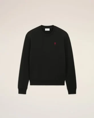 Svart bomullssweatshirt med rött Red Ami de Coeur-tryck