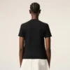 Svart bomullst-shirt med kort ärm och Ami de Coeur-broderi Svart bomullst-shirt med kort ärm och Ami de Coeur-broderi