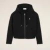 Svart bomullströja med dragkedja och Ami de Coeur-logotyp Svart bomullströja med dragkedja och Ami de Coeur-logotyp