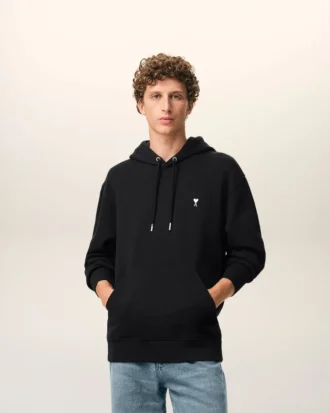 Svart bomullströja med huva från Ami de Coeur Hoodie