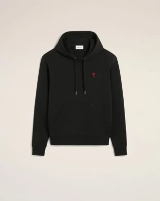 Svart bomullströja med Red Ami de Coeur Hoodie