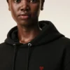 Svart bomullströja med Red Ami de Coeur Hoodie