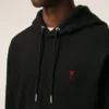 Svart bomullströja med Red Ami de Coeur Hoodie
