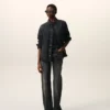Svart denimskjorta i bomull med Ami de Coeur-broderi Svart denimskjorta i bomull med Ami de Coeur-broderi