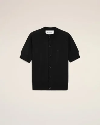 Svart kortärmad Ami de Coeur Cardigan i ull