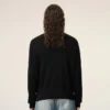 Svart tröja i ull med rund hals och kontrasterande Ami de Coeur Svart tröja i ull med rund hals och kontrasterande Ami de Coeur
