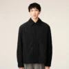 Svart vadderad Ami de Coeur-overshirt i taft Svart vadderad Ami de Coeur-overshirt i taft