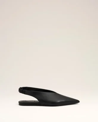 Svarta slingbacks i lammläder med spetsig tå