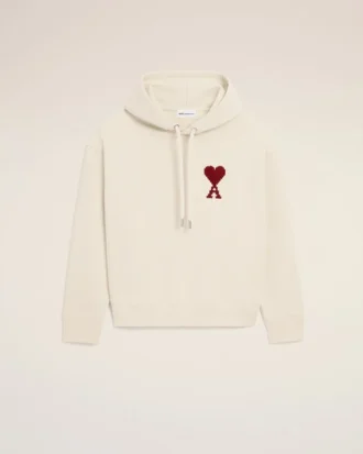 Vit Ami de Coeur Hoodie i bomull