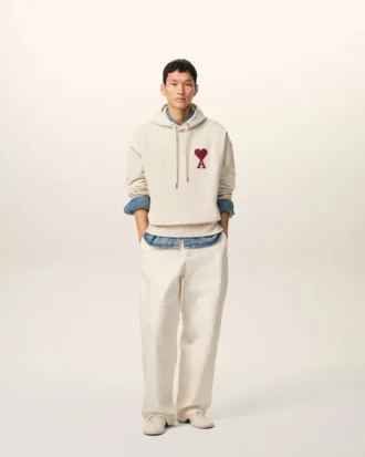 Vit Ami de Coeur Hoodie i bomull