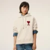 Vit Ami de Coeur Hoodie i bomull Vit Ami de Coeur Hoodie i bomull