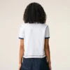 Vit Ami de Coeur T-Shirt med stickad bomullspatch Vit Ami de Coeur T-Shirt med stickad bomullspatch