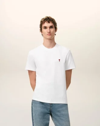 Vit bomull Red Ami de Coeur T-shirt