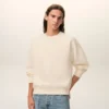 Vit bomullssweatshirt med Ami de Coeur-prägling Vit bomullssweatshirt med Ami de Coeur-prägling