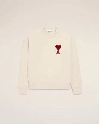 Vit bomullssweatshirt med Ami de Coeur-tryck