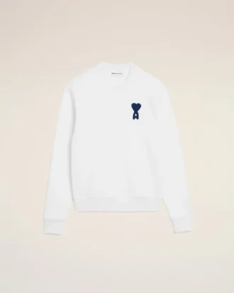 Vit bomullssweatshirt med Ami de Coeur-tryck