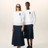 Vit bomullssweatshirt med Ami de Coeur-tryck Vit bomullssweatshirt med Ami de Coeur-tryck