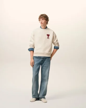 Vit bomullssweatshirt med Ami de Coeur-tryck