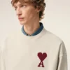 Vit bomullssweatshirt med Ami de Coeur-tryck Vit bomullssweatshirt med Ami de Coeur-tryck