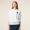 Vit bomullssweatshirt med Ami de Coeur-tryck Vit bomullssweatshirt med Ami de Coeur-tryck