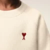Vit bomullssweatshirt med rund hals från Ami de Coeur