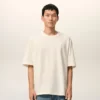 Vit bomullst-shirt med Ami de Coeur-prägling Vit bomullst-shirt med Ami de Coeur-prägling