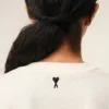 Vit bomullst-shirt med Ami Paris Heritage-tryck