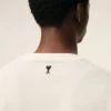 Vit bomullst-shirt med Ami Paris Heritage-tryck