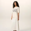 Vit bomullst-shirt med Ami Paris-tryck Vit bomullst-shirt med Ami Paris-tryck