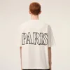 Vit bomullst-shirt med Ami Paris-tryck Vit bomullst-shirt med Ami Paris-tryck