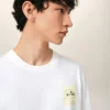 Vit bomullst-shirt med ”Je T’aime”-tryck