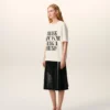 Vit bomullst-shirt med signaturtryck
